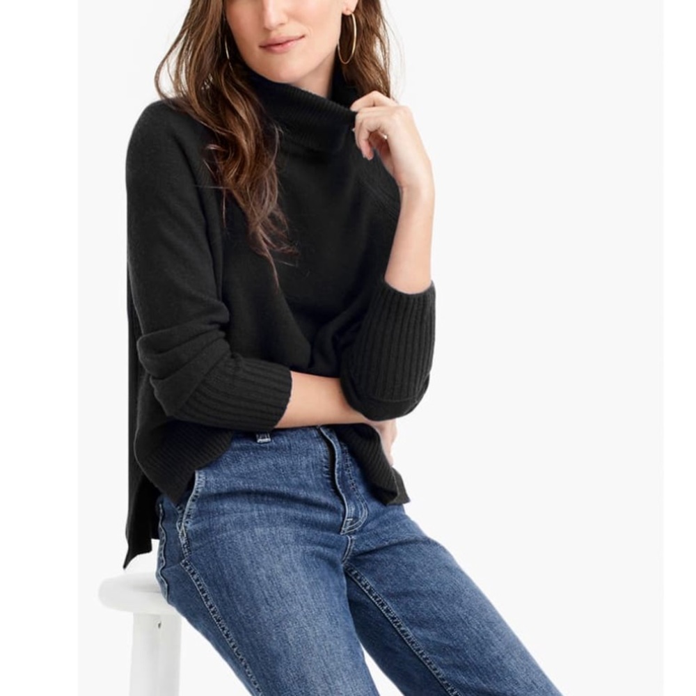 J Crew side slit Supersoft turtleneck sweater